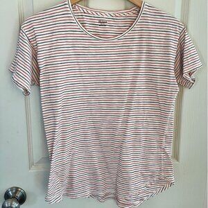 Madewell Whisper Tee with Red and Black Stripes